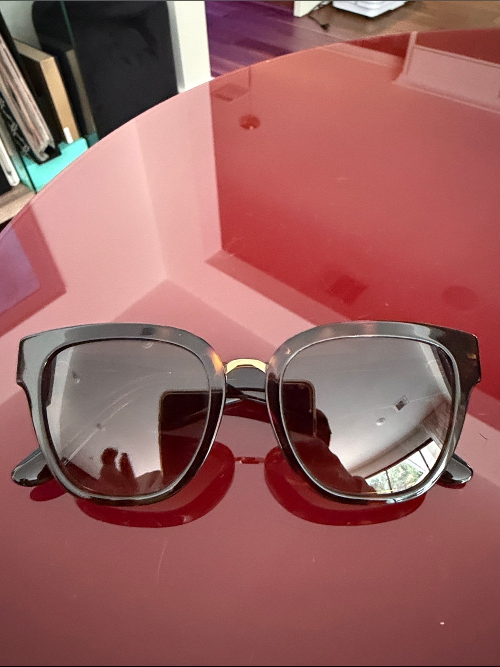 Dolce and Gabbana Black Sunglasses with Gold Accent, tortoise brown - Picture 3 of 8